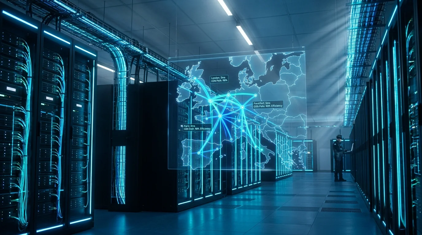 High-speed European and UK CDN server architecture for low latency IPTV broadcasting